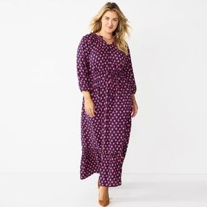 NEW Croft and Barrow Red Lilly Flower Dress. 2X